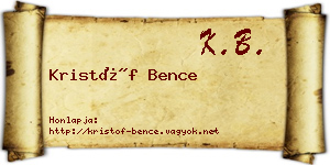 Kristóf Bence névjegykártya
