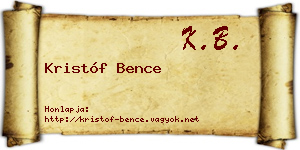 Kristóf Bence névjegykártya