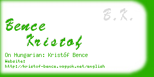 bence kristof business card