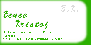 bence kristof business card